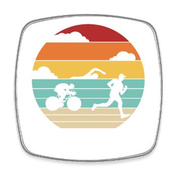 Retro Triathlon Bike Triathlete Training Professional - Square fridge magnet - white - Front