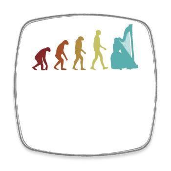 Harpist Evolution Concert Harp Harp Music - Square fridge magnet - white - Front