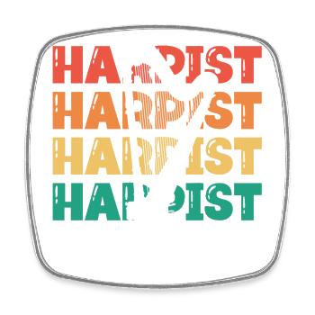 Harpist Silhouette Konzertharfe Harfenmusik - Viereckiger Kühlschrankmagnet - Weiß - Vorne