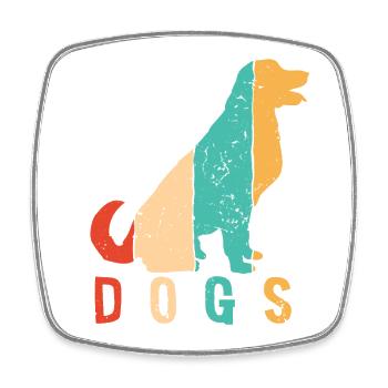 Retro Vierbeiner Wauwau Rüde Hundebesitzer Hund - Viereckiger Kühlschrankmagnet - Weiß - Vorne