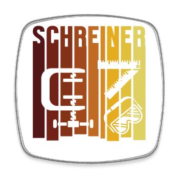 Retro Schreiner Carpenter Holzmechaniker Tischler - Viereckiger Kühlschrankmagnet - Weiß - Vorne