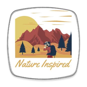 Nature Inspired Trekking Mountain Hiking Hiking - Square fridge magnet - white - Front