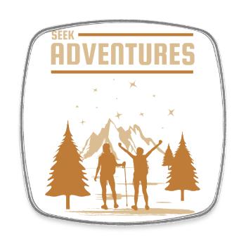 Rechercher des aventures Randonnée Trekking Randonnée en montagne - Magnet carré - blanc - Devant