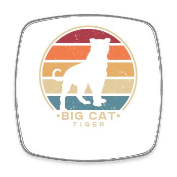 Big Cat Tiger King Tiger Wildcat Siberian - Square fridge magnet - white - Front