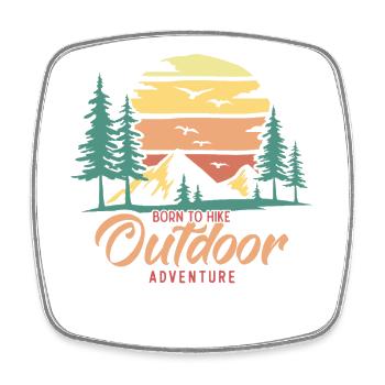 Né pour faire de la randonnée Aventure en plein air Trekking - Magnet carré - blanc - Devant