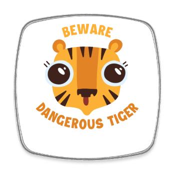 Beware Tiger Raubkatze Wildkatze - Viereckiger Kühlschrankmagnet - Weiß - Vorne