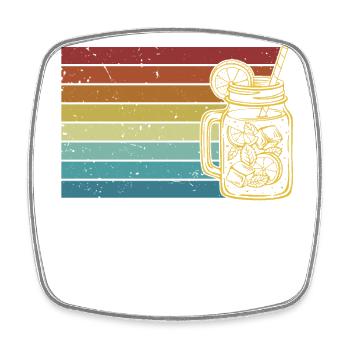 Retro Lemonade Lemonade Seller - Square fridge magnet - white - Front