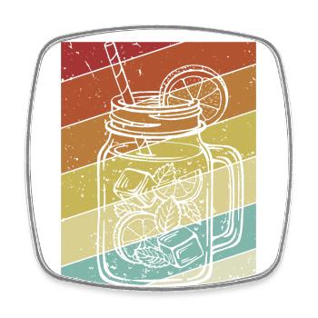 Retro Lemonade Lemonade Lover - Square fridge magnet - white - Front