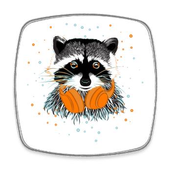 Trash Panda Friend Queen Lover Raccoon - Square fridge magnet - white - Front