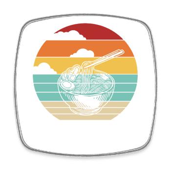 Retro Bowl Miso Shoyu Lover Tonkotsu Ramen - Viereckiger Kühlschrankmagnet - Weiß - Vorne