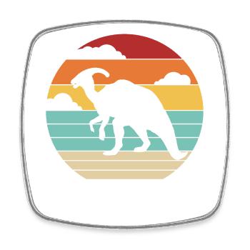 Retro Parasaurolophini Dinosaurier Liebhaber - Viereckiger Kühlschrankmagnet - Weiß - Vorne