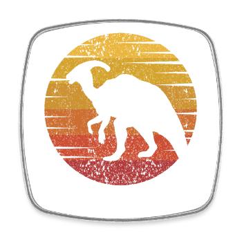 Retro Parasaurolophini Dinosaurier Liebhaber - Viereckiger Kühlschrankmagnet - Weiß - Vorne