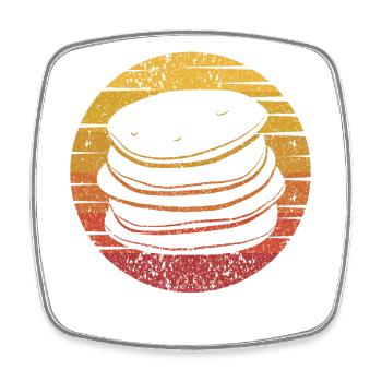 Retro Recipes Flapjack Griddlecake Lover Pancake - Square fridge magnet - white - Front