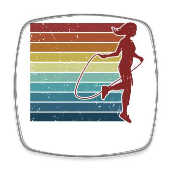 Retro Speed Skipping Jumping Professional Jump - Square fridge magnet - white - Front