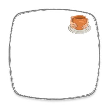 Pottery Logo Emblem Hobby Pottery Pro Wheel Lover - Square fridge magnet - white - Front