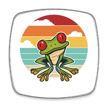Rétro Pet Costa Rica Lover Red Eyed Tree Frog - Magnet carré - blanc - Devant