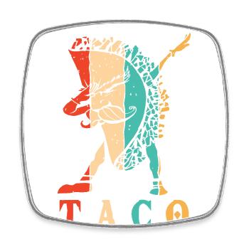 Retro Hartschale Al Pastor Gewürz Taco Liebhaber - Viereckiger Kühlschrankmagnet - Weiß - Vorne