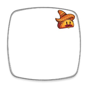 Taco-Logo-Emblem Hartschale Al Pastor Gewürz - Viereckiger Kühlschrankmagnet - Weiß - Vorne