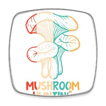 Retro Identification Cueillette Champignon Cueilleur - Magnet carré - blanc - Devant