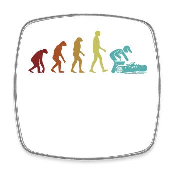 Pilzjagd Evolution Pflücken Futtersuche - Viereckiger Kühlschrankmagnet - Weiß - Vorne