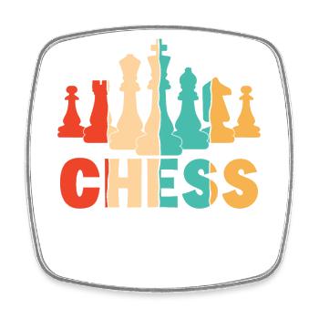 Retro-Spieler Großmeisterin Königin Profi-Schach - Viereckiger Kühlschrankmagnet - Weiß - Vorne