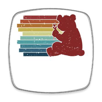 Retro Pandabär Freund Ailuropoda Melanoleuca - Viereckiger Kühlschrankmagnet - Weiß - Vorne