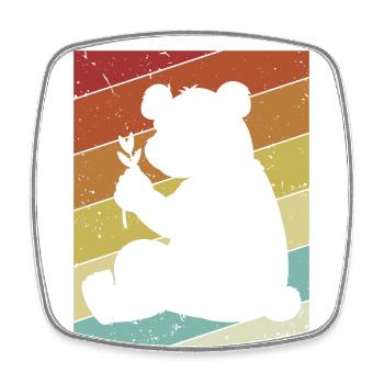 Retro Panda Bear Ailuropoda Melanoleuca Friend - Square fridge magnet - white - Front