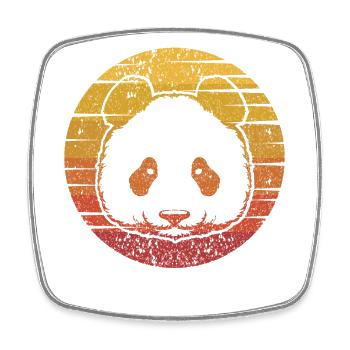 Retro Panda Bear Ailuropoda Melanoleuca Friend - Square fridge magnet - white - Front