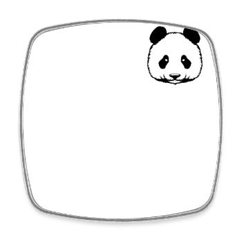 Logo Panda Emblème Panda Ours Ami Panda Géant Panda - Magnet carré - blanc - Devant