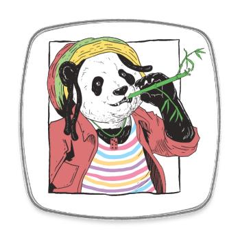 Reggae Panda Panda Bär Ailuropoda Melanoleuca - Viereckiger Kühlschrankmagnet - Weiß - Vorne