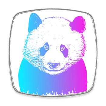 Panda Bear Friend Ailuropoda Melanoleuca Lover - Square fridge magnet - white - Front