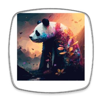 Panda Bear Ailuropoda Melanoleuca Friend Lover - Square fridge magnet - white - Front