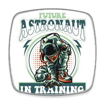 Future Astronaut In Training Raumschiff Taikonaut - Viereckiger Kühlschrankmagnet - Weiß - Vorne
