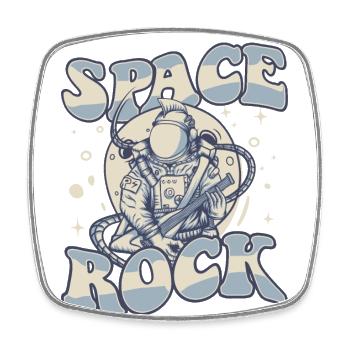 Space Rock Taikonaut Kosmonaut Raumschiff - Viereckiger Kühlschrankmagnet - Weiß - Vorne