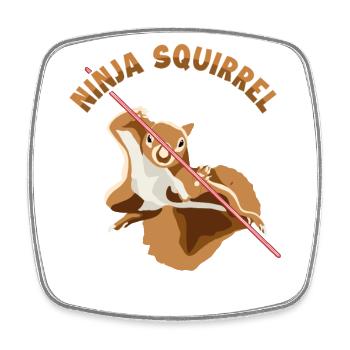 Ninja Écureuil Écureuil Fuchshörnchen Eichhörnchen - Magnet carré - blanc - Devant