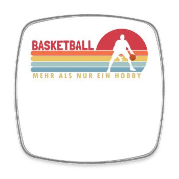 Le basketball plus qu’un passe-temps Le panier de basketball - Magnet carré - blanc - Devant
