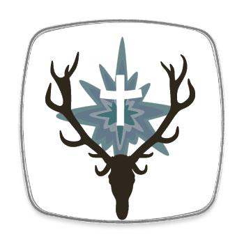 Hubertus Hirsch for huntsman and huntress - Square fridge magnet - white - Front
