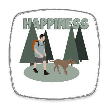 Happiness Hiking Trekking Hiking Hikers - Square fridge magnet - white - Front