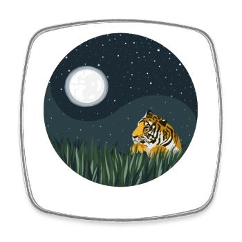Raubkatze Königstiger Wildkatze Sibirischer Tiger - Viereckiger Kühlschrankmagnet - Weiß - Vorne