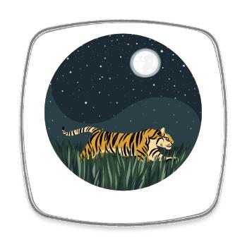 Königstiger Wildkatze Raubkatze Sibirischer Tiger - Viereckiger Kühlschrankmagnet - Weiß - Vorne