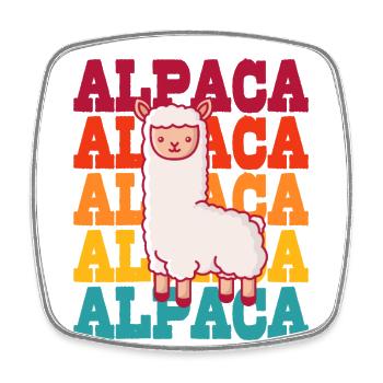 Alpaca Llama Huacaya Pako Alpaca Breeder Alpaca - Square fridge magnet - white - Front