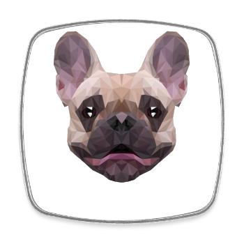 Polygon Hund Vierbeiner Wauwau Französische - Viereckiger Kühlschrankmagnet - Weiß - Vorne
