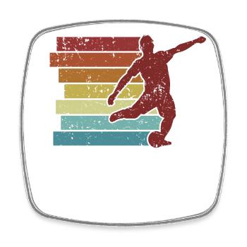 Retro Professional Soccer God Soccer Player - Square fridge magnet - white - Front