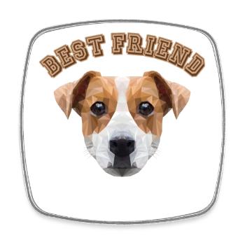 Meilleur ami JRT Chien à quatre pattes Jack Russell - Magnet carré - blanc - Devant