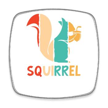 Retro Grauhörnchen Squirrel Fuchshörnchen - Viereckiger Kühlschrankmagnet - Weiß - Vorne