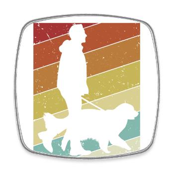 Retro Rüde Vierbeiner Wauwau Hundebesitzer Hund - Viereckiger Kühlschrankmagnet - Weiß - Vorne