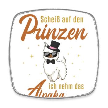 Ich nehm das Alpaka Pako Lama Huacaya - Viereckiger Kühlschrankmagnet - Weiß - Vorne