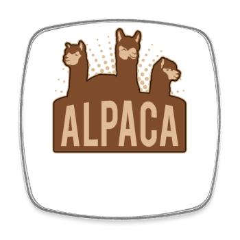 Alpaca Logo Llama Huacaya Pako Alpaca Breeder Alpaca - Square fridge magnet - white - Front