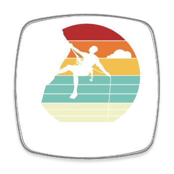 Retro Speedklettern Alpinklettern Sportklettern - Viereckiger Kühlschrankmagnet - Weiß - Vorne