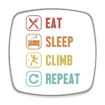 Eat Sleep Climb Repeat Bouldern Sportklettern - Viereckiger Kühlschrankmagnet - Weiß - Vorne